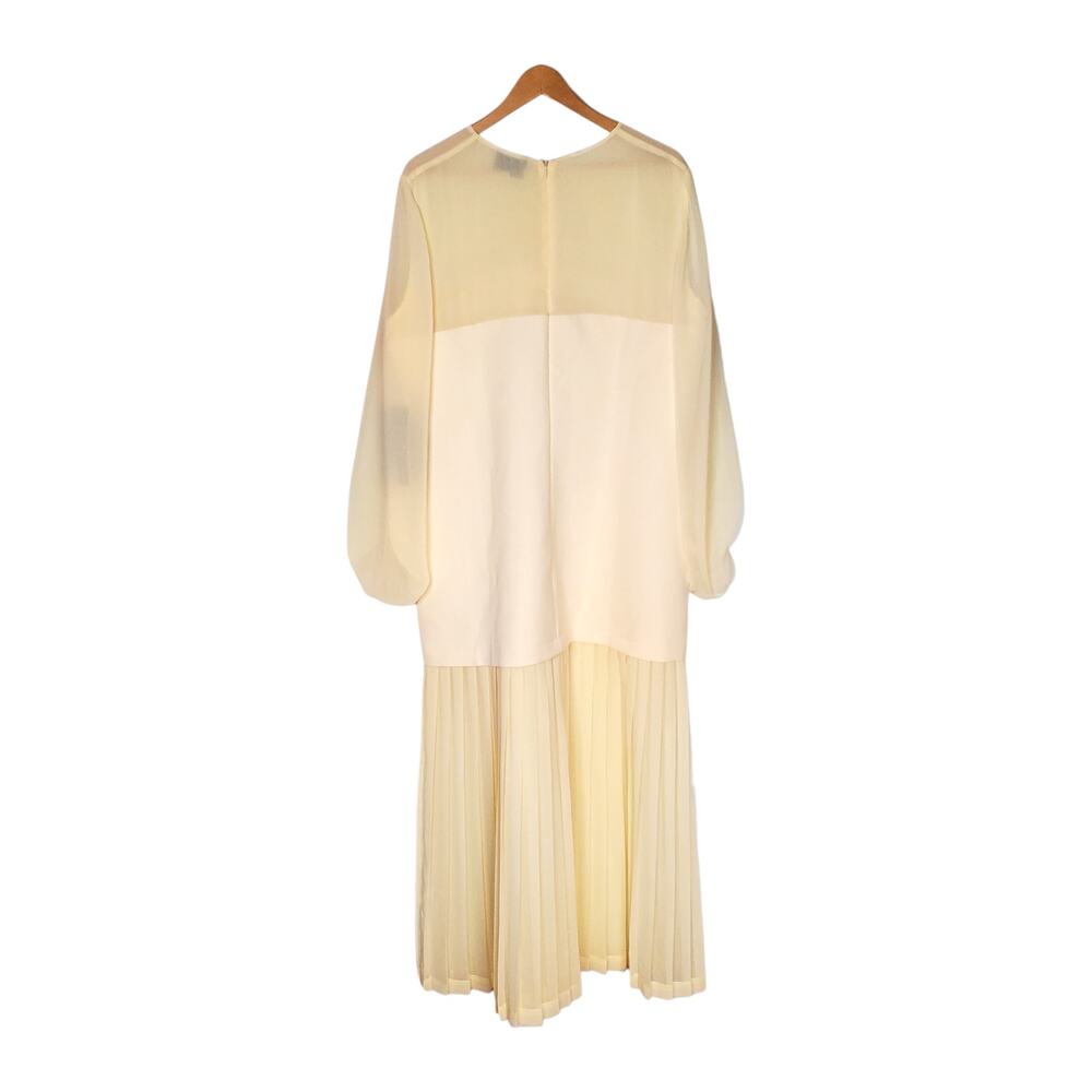 Tuckernuck Chiffon Pleated Lorraine Shift Maxi Dress Ivory Cream Size XXL New - Picture 5 of 13